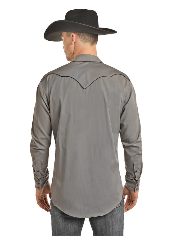 Rock & Roll Cowboy Men's Fancy Retro Long Sleeve Snap Shirt B2S3094