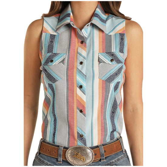 Rock & Roll Cowgirl Ladies Multi-Color Snap Shirt B5S9414