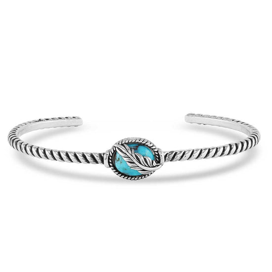 Montana Silversmiths World's Feather Turquoise Cuff Bracelet BC5375