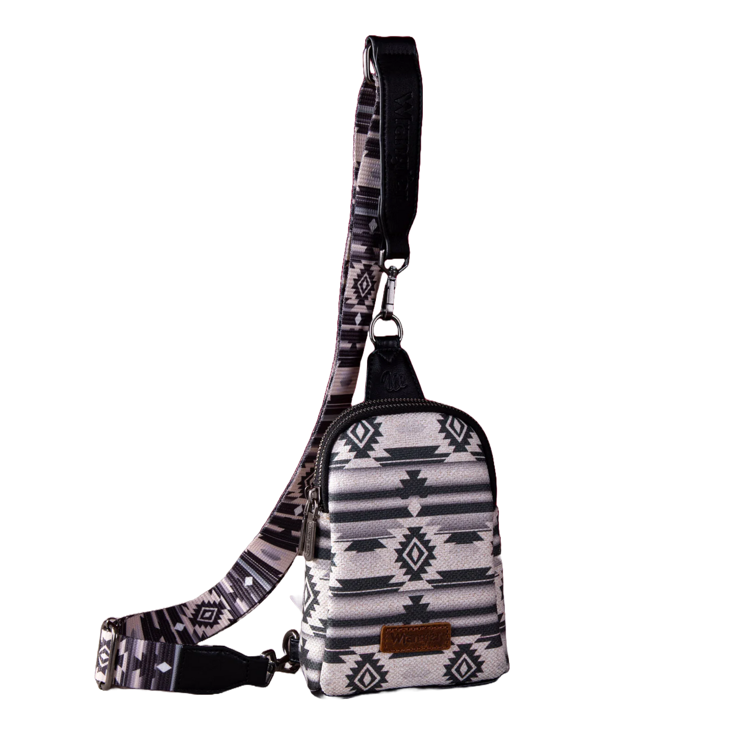 Wrangler Ladies Aztec Print Crossbody Black Sling Chest  Bag WG2205-210BK