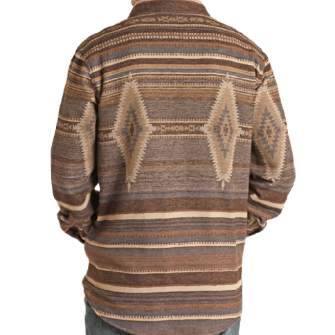 Rock & Roll Denim Men's Aztec Dark Brown Shirt Jacket BM92C01930