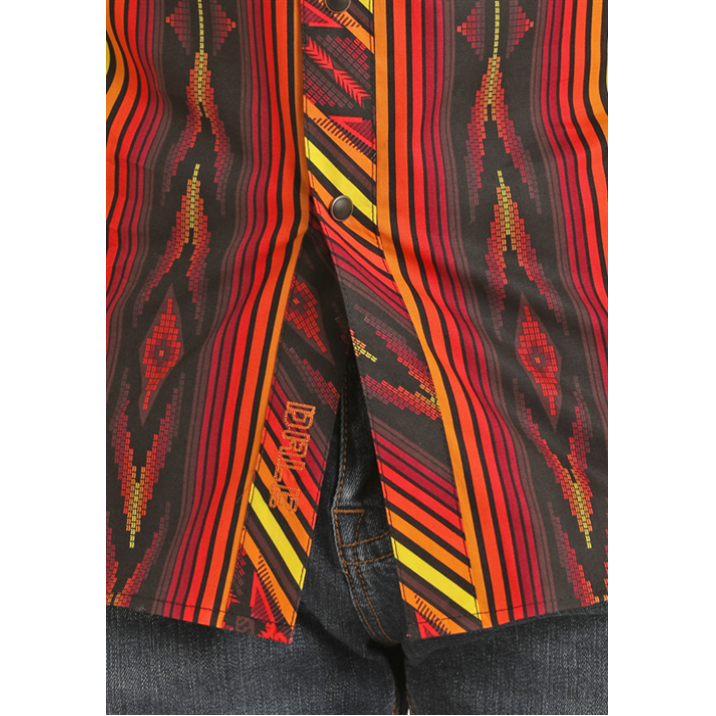 Rock & Roll Denim Men's Dale Brisby Aztec Black Button Down Shirt BMN2S02167