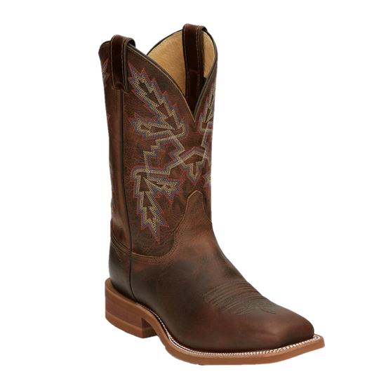 Justin Men's Bender Cowhide Leather Dark Brown Western Boots BR5348