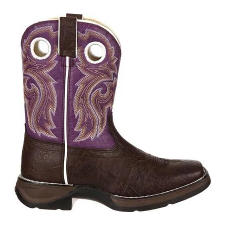 Durango® Youth Girl's Lil Durango Purple & Brown Western Boots BT386