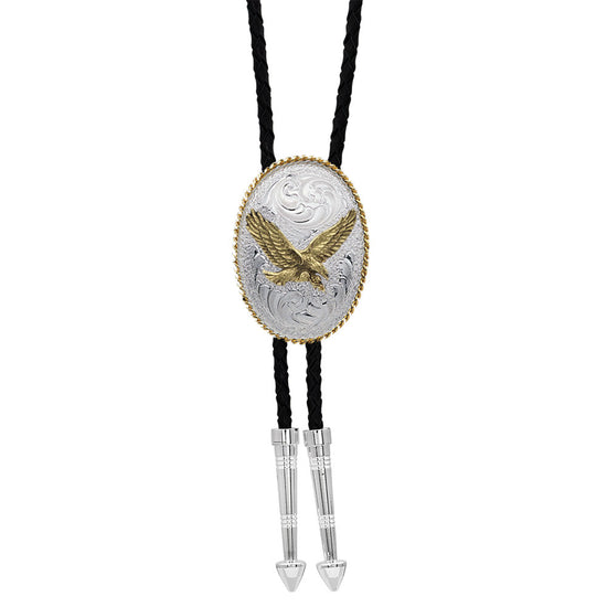 Montana Silversmiths Unisex Two Tone Eagle Bolo Tie BT6