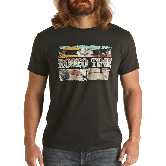 Rock & Roll Denim Dale Brisby Rodeo Time Black Graphic T-Shirt BU21T02281