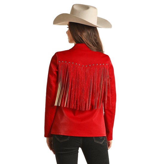 Rock & Roll Cowgirl Ladies Red Fringe Jacket BW92D03030