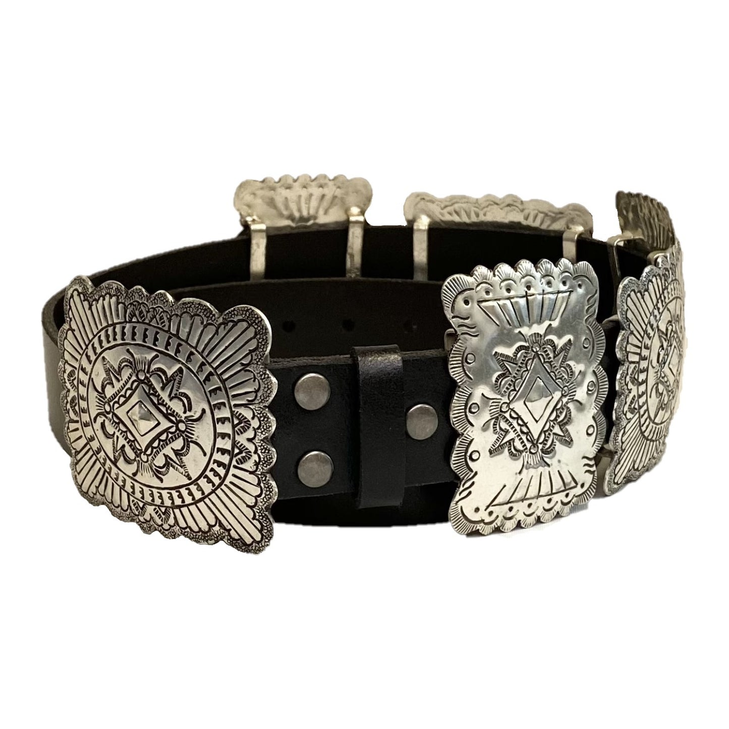 Cowgirls Jewelry Ladies Large Concho Black Fashion Belt G-1021