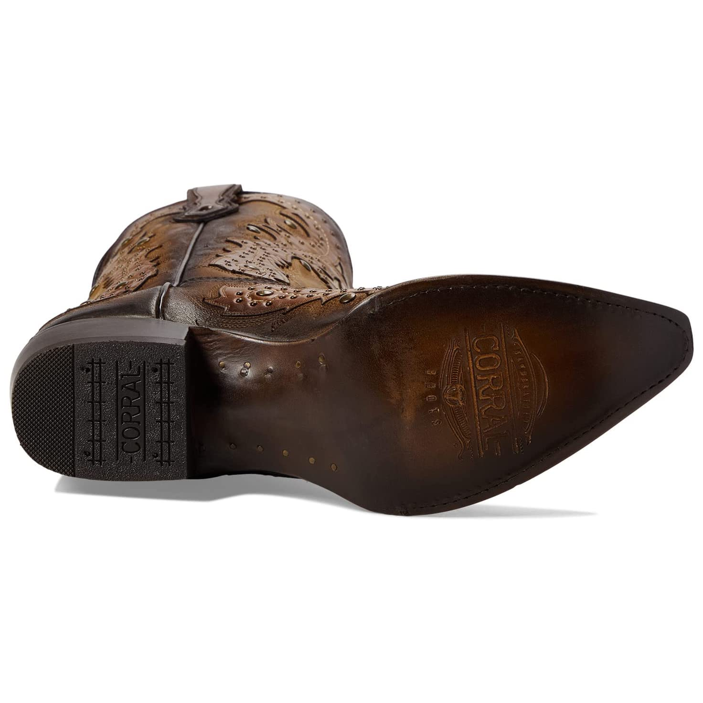 Corral Men's Embroidered Studded Honey Brown Western Boots C3846