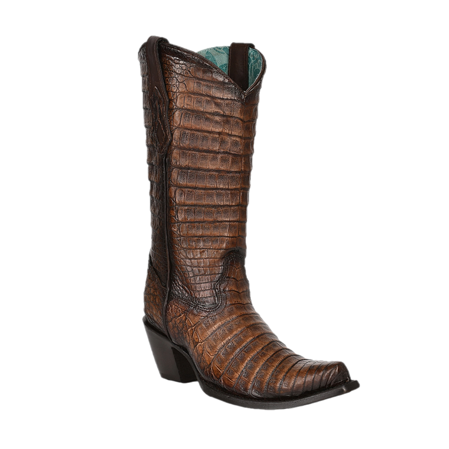 Corral Ladies Full Caiman Hand Painted Maple Snip Toe Boots C3997