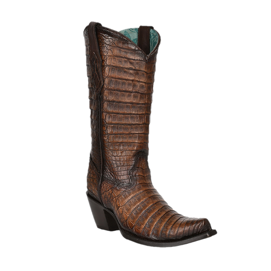 Corral Ladies Full Caiman Hand Painted Maple Snip Toe Boots C3997
