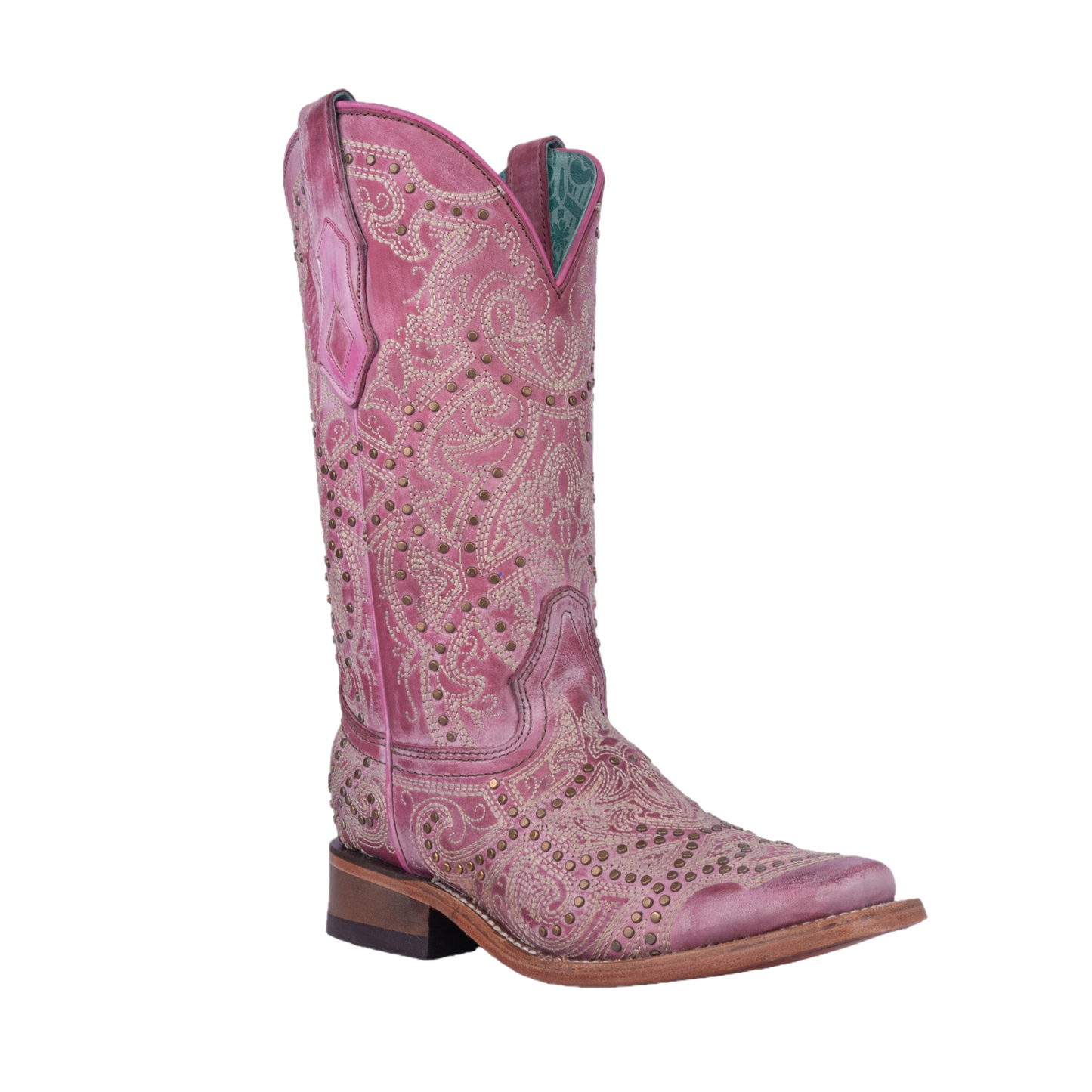 Corral Ladies Studded & Embroidered Powder Pink Western Boots C4042