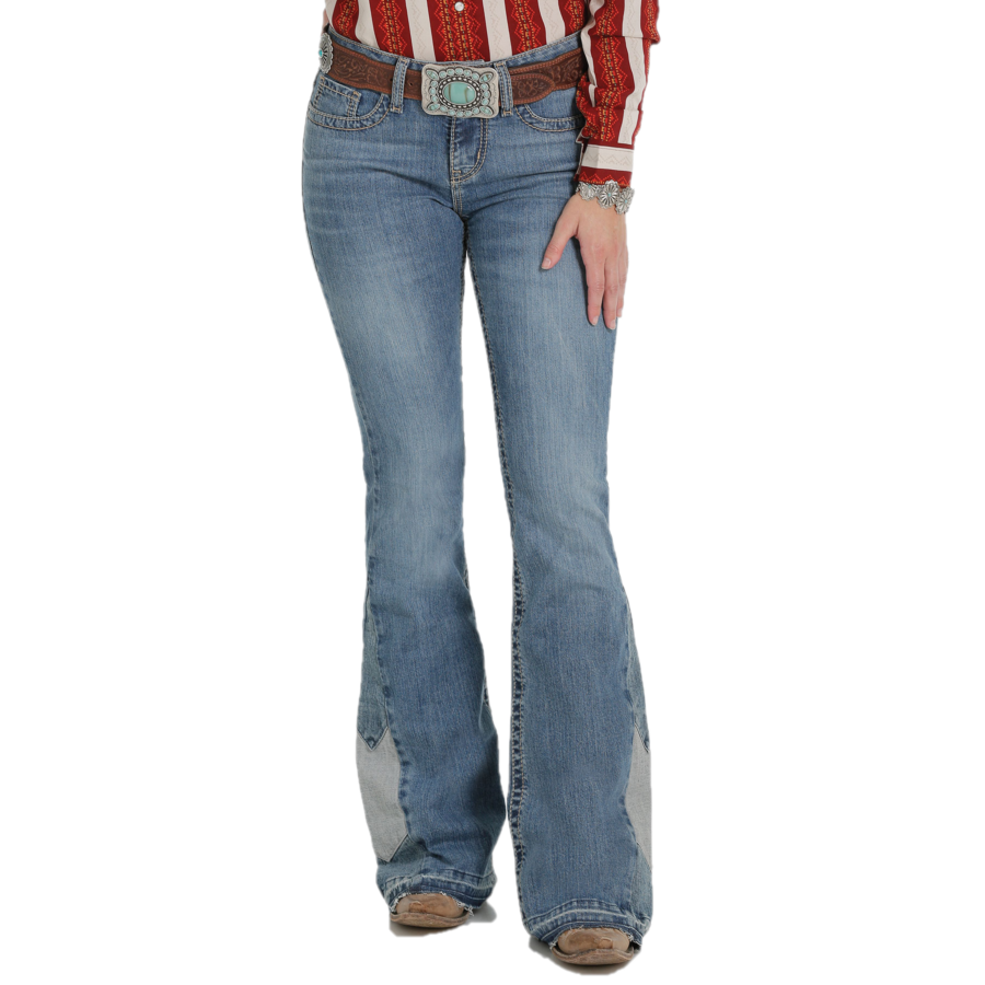 Cruel Girl® Ladies Hannah Mid-Wash Flare Jeans CB19354071