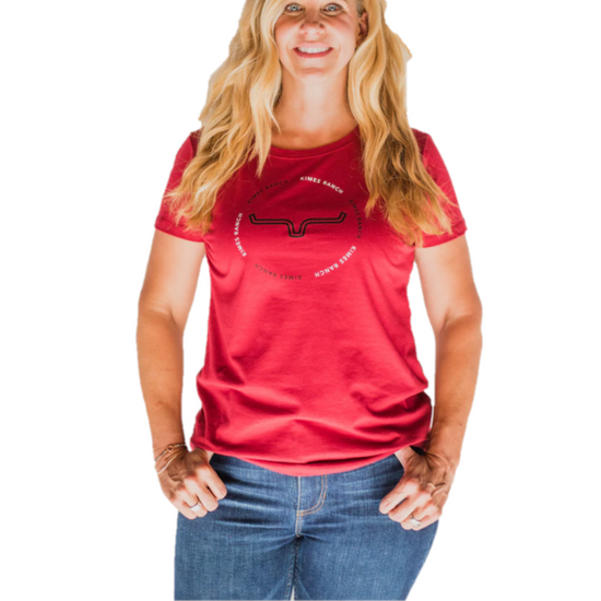 Kimes Ranch® Ladies Circular Repeat Cardinal T-shirt CIRC-CARD