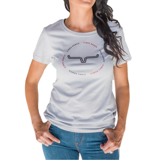 Kimes Ranch® Ladies Circular Repeat Silk Grey T-Shirt CIRC-SILK