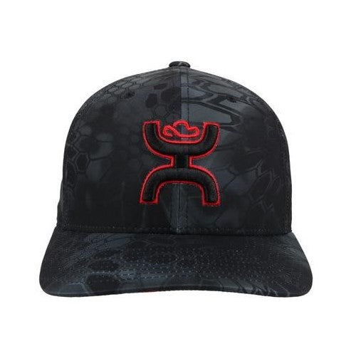 Hooey Men's Chris Kyle Red Embroidered Logo Black Flexfit Hat CK020