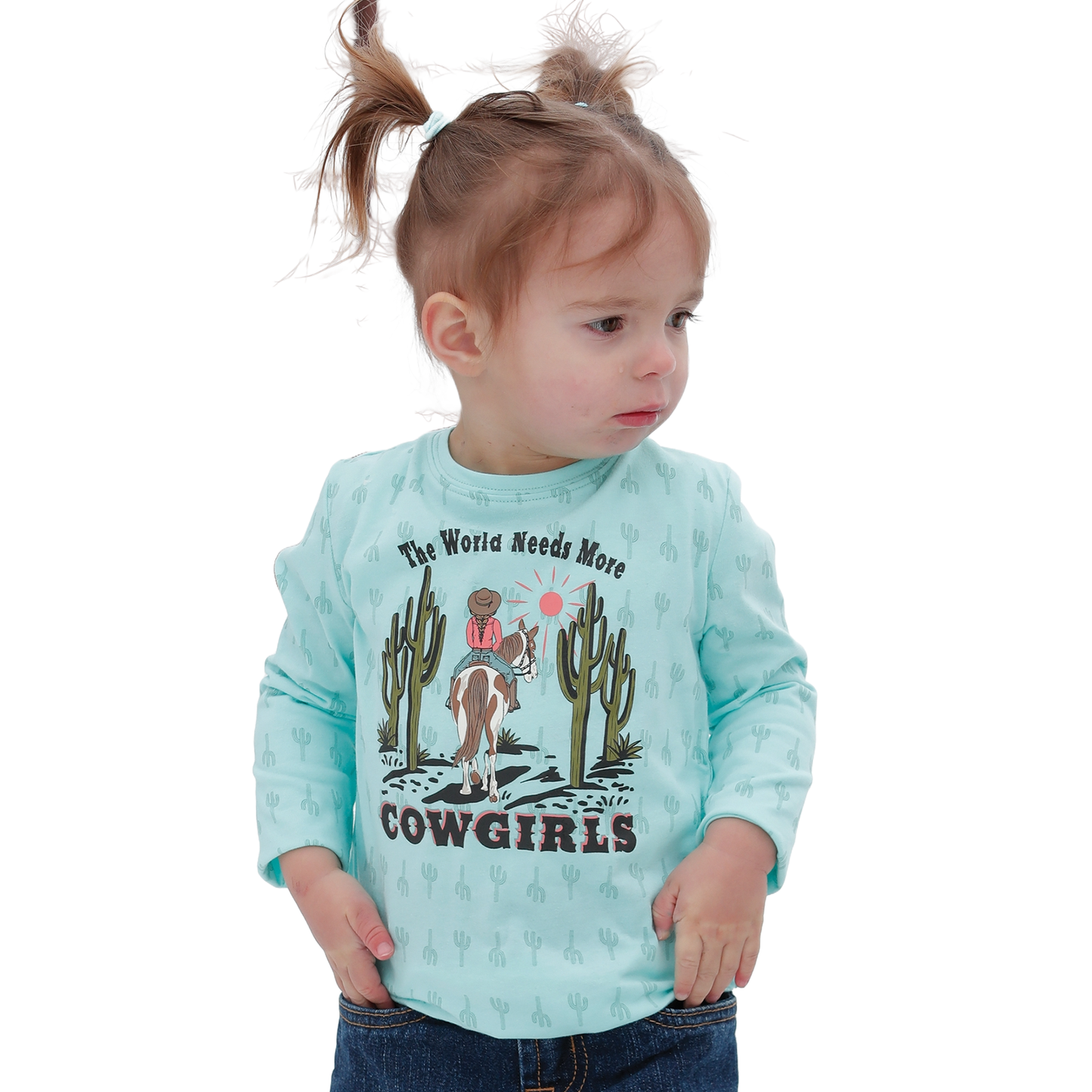 Cinch Toddler Girl's Light Blue Cowgirl Graphic T-Shirt CTK8860003