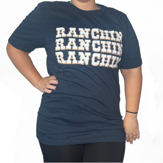 Cruel Denim® Ladies Ranchin Navy Graphic T-shirt CTT7385002