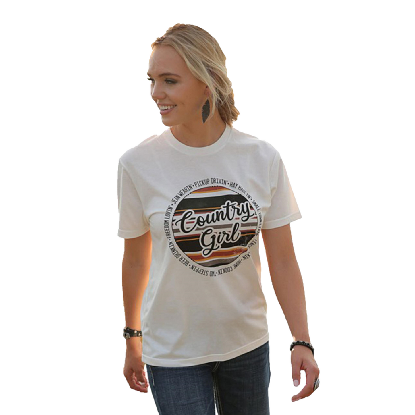 Cruel Denim® Ladies Cream Country Girl Graphic T-Shirt CTT7385003