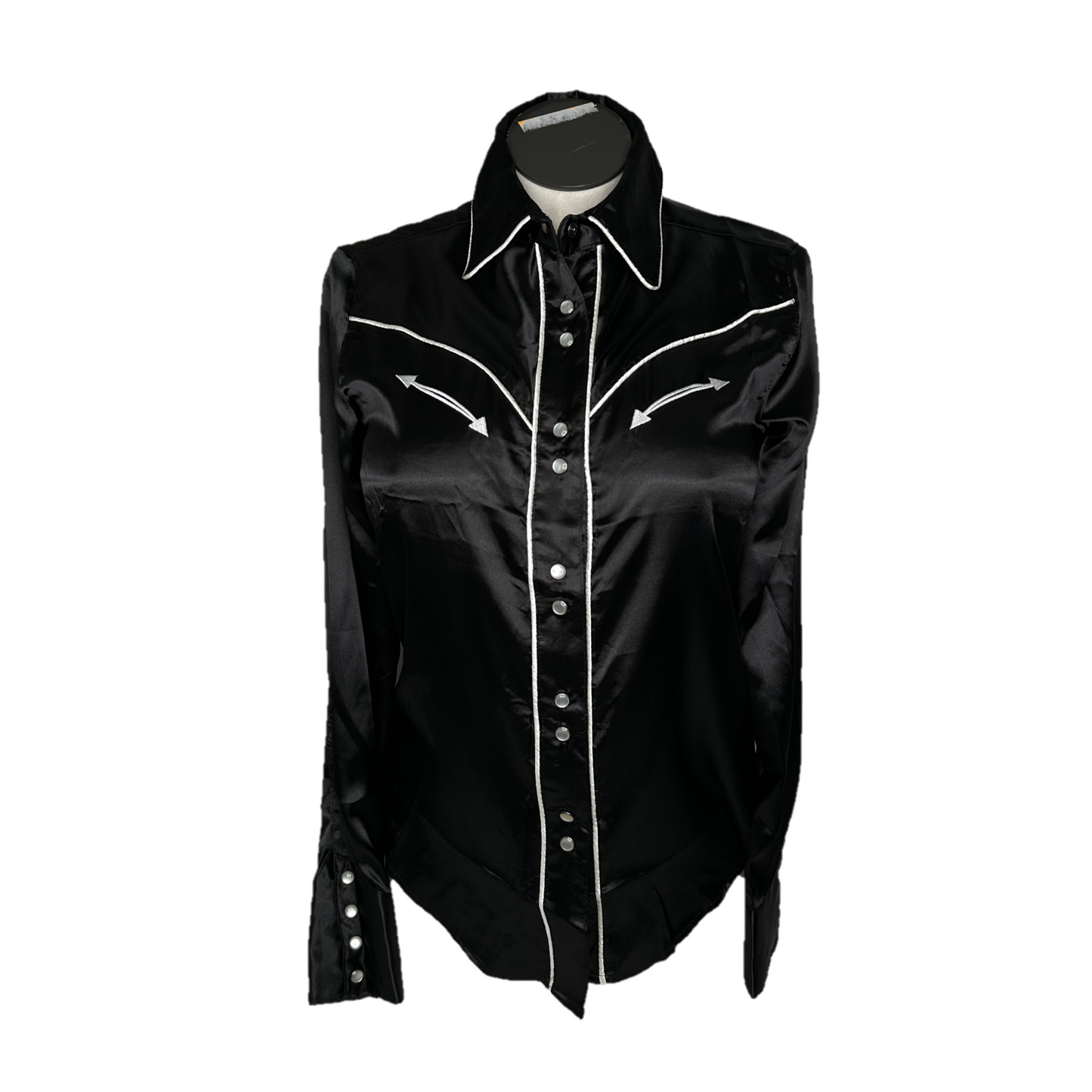 Cinch® Ladies Black Satin Snap Button Down Shirt CTW7466001