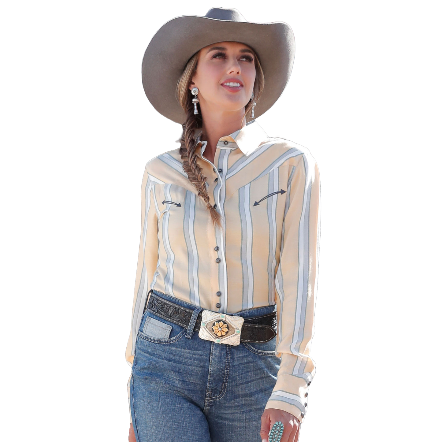 Cinch Ladies Western Stripe Girlfriend Fit Snap Shirt CTW7466002