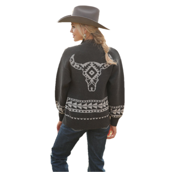 Cruel Denim® Ladies Charcoal Knitted Sweater Cardigan CWK7411001