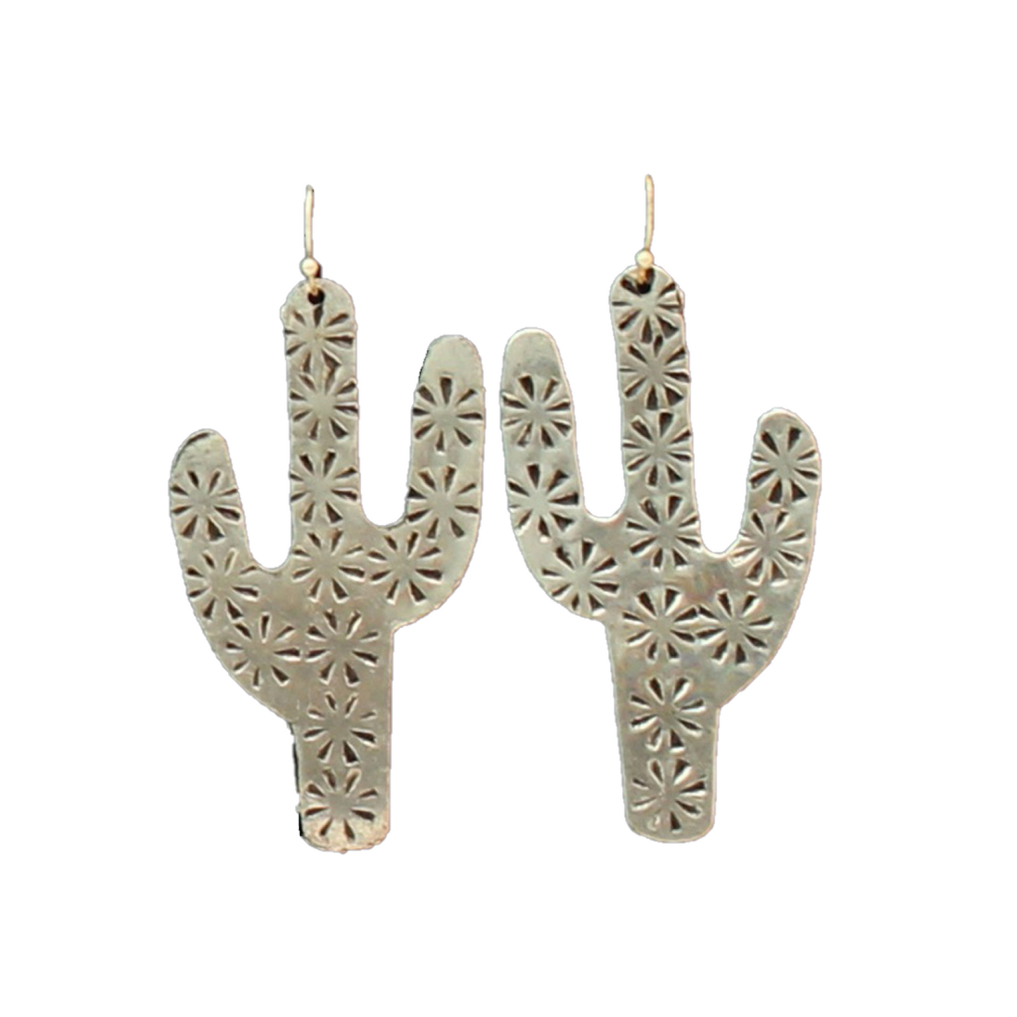 M&F® Western Silver Strike Floral Cactus Earrings D460014036