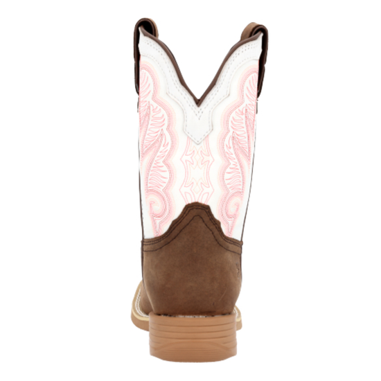 Durango® Children's 8" Pink & Brown Western Pull-On Boots DBT0242