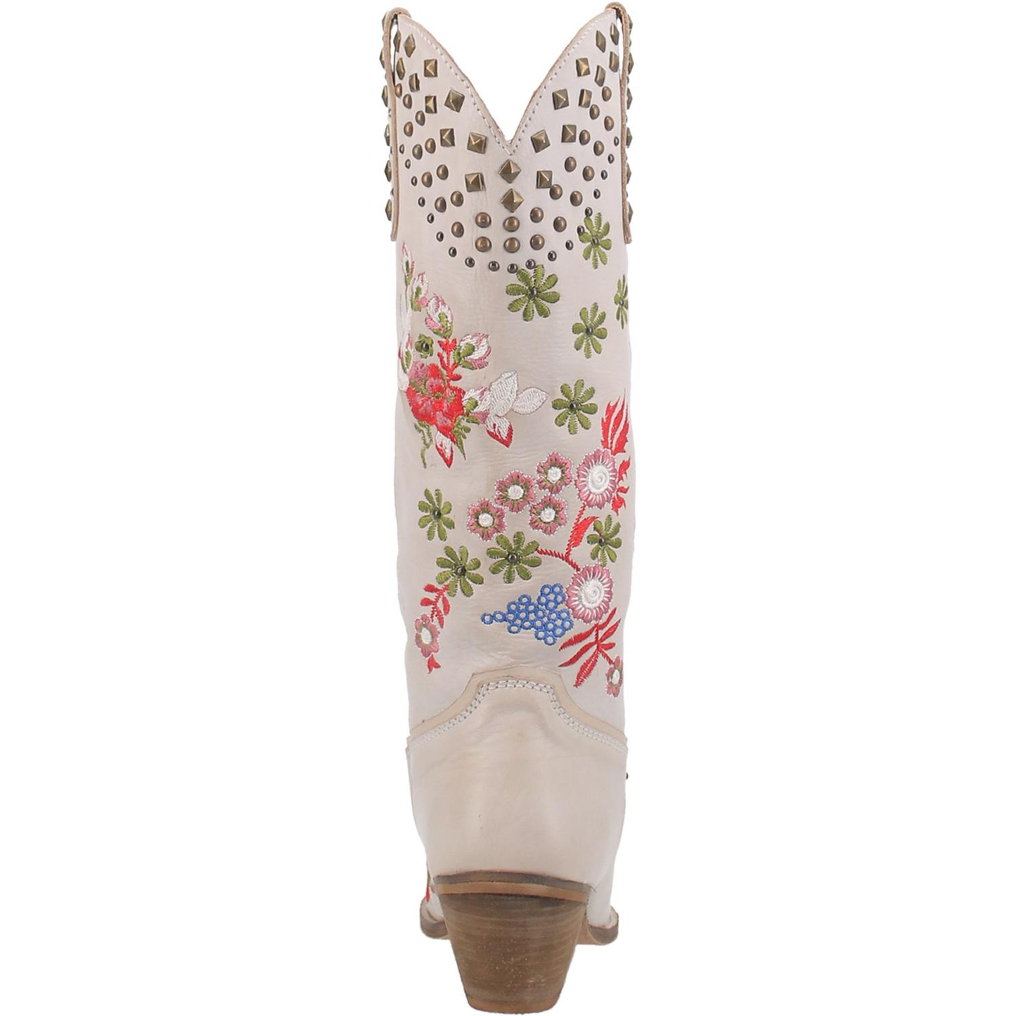 Dingo® Ladies Poppy White Western Floral Embroidered Boot DI732-WH