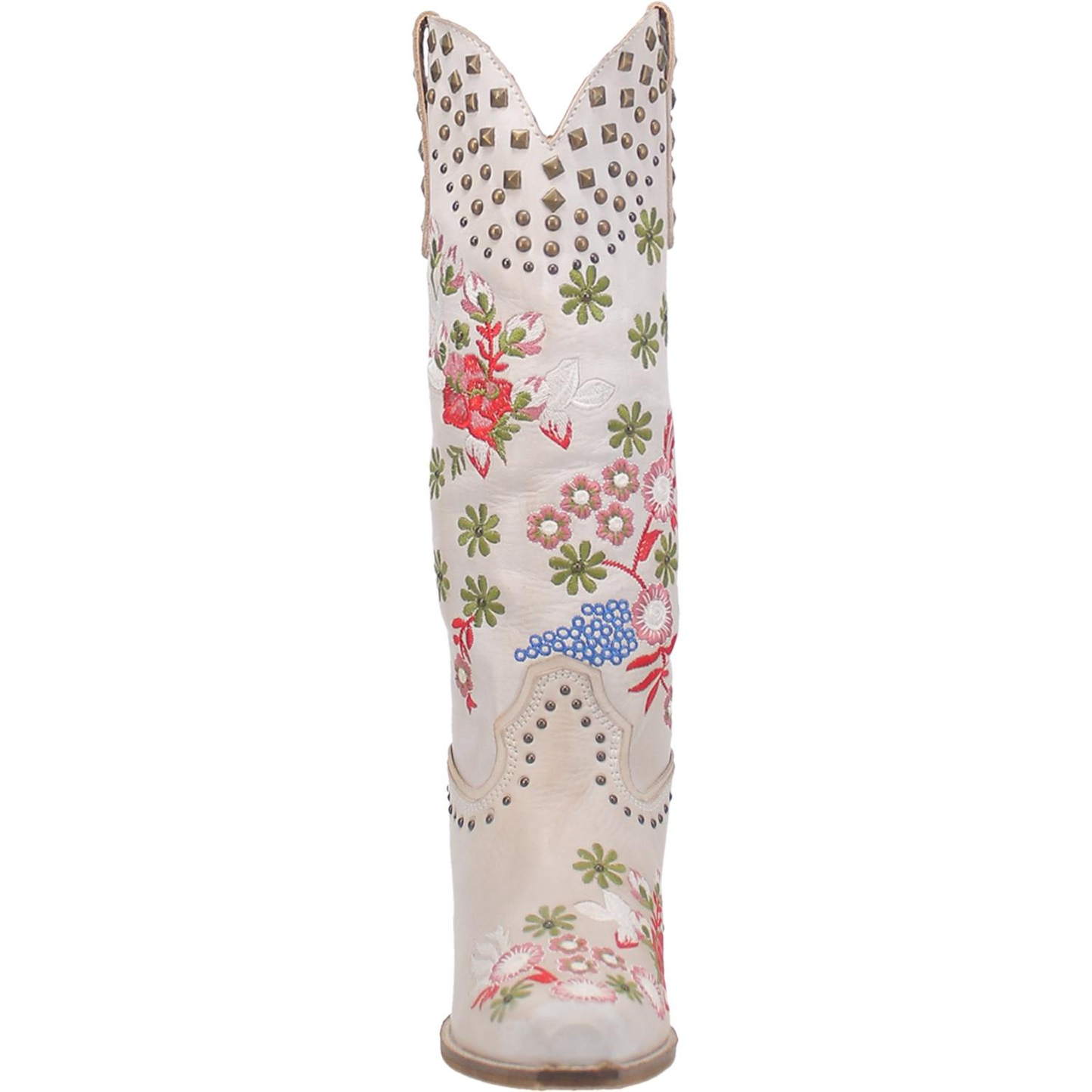 Dingo® Ladies Poppy White Western Floral Embroidered Boot DI732-WH