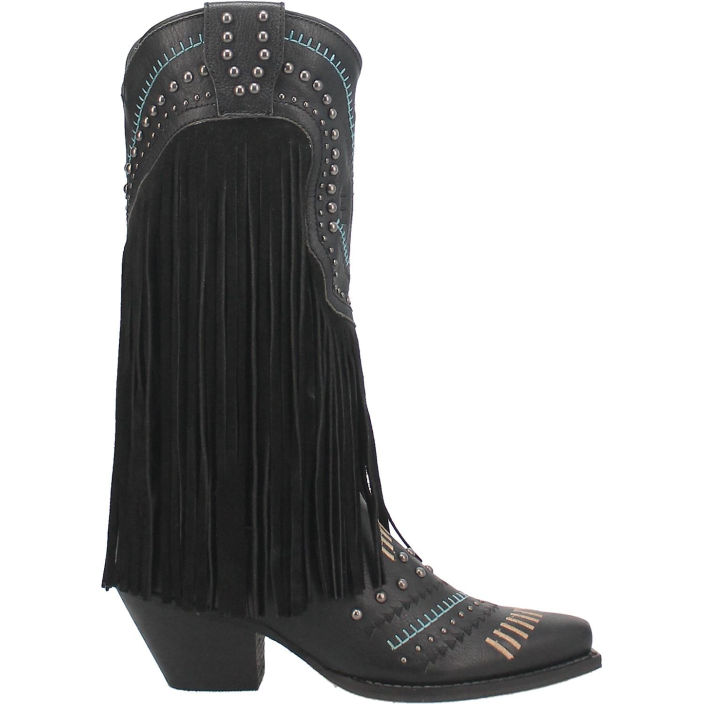 Dingo® Ladies Black Gypsy Fringe Boot DI737-BK