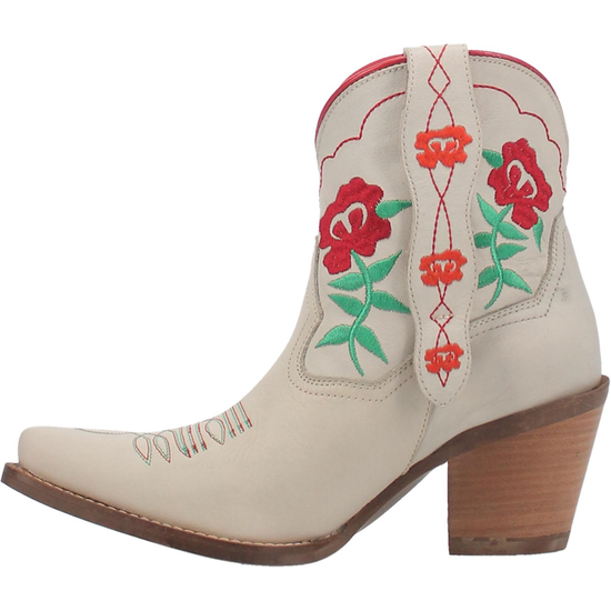 Dingo® Play Pretty White Floral Embroidered Western Bootie DI766-WH15
