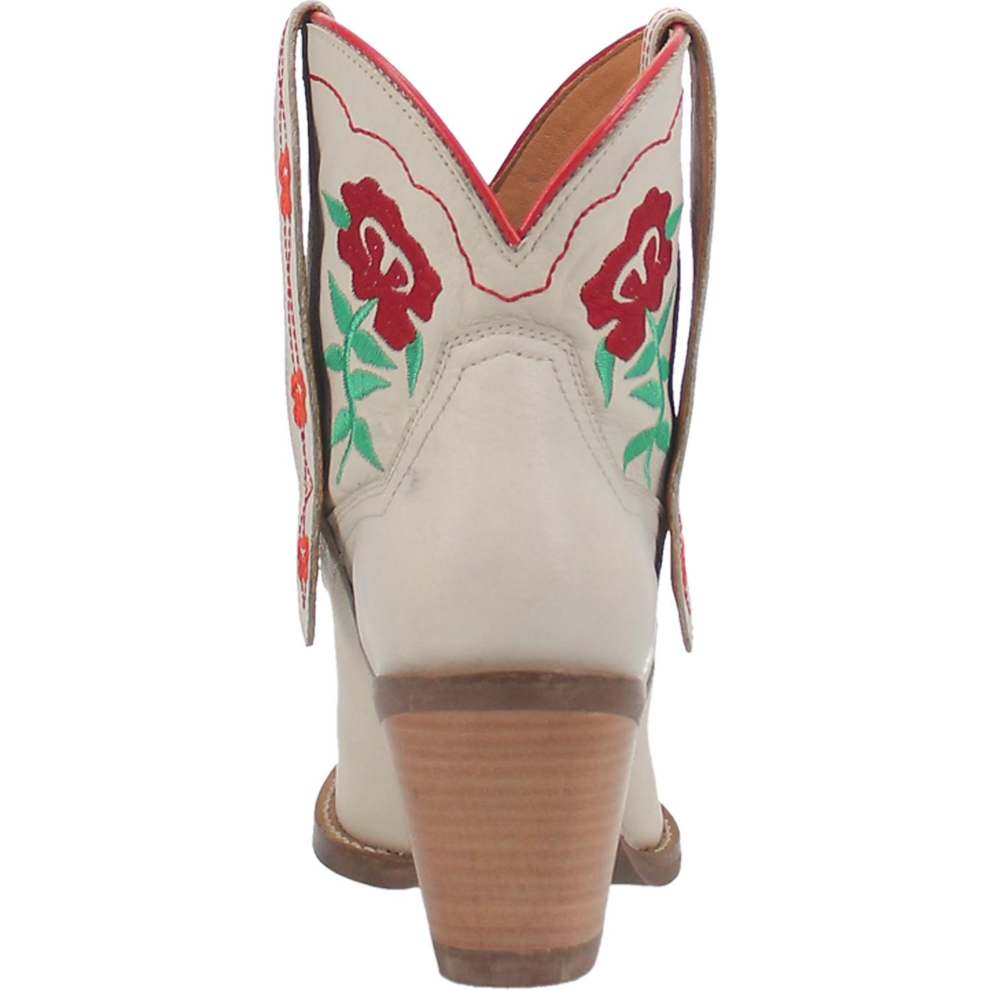 Dingo® Play Pretty White Floral Embroidered Western Bootie DI766-WH15
