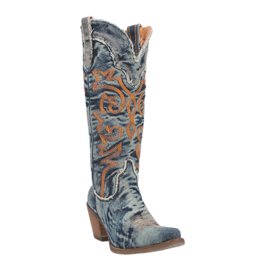 Dingo Ladies Texas Tornado Blue Jean Western Boots DI943-BL