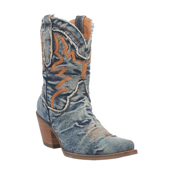 Dingo Ladies Y'all Need Dolly Blue Jean Western Booties DI950-BL