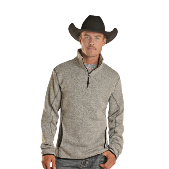 Powder River Outfitters Men's Grey Knit Melange Pullover DM91C01485-05