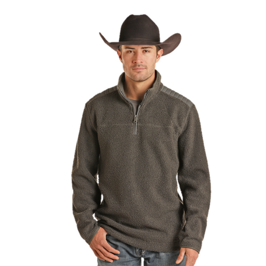 Powder River Outfitters Men's Teddy Berber Charcoal Pullover DM91C01903