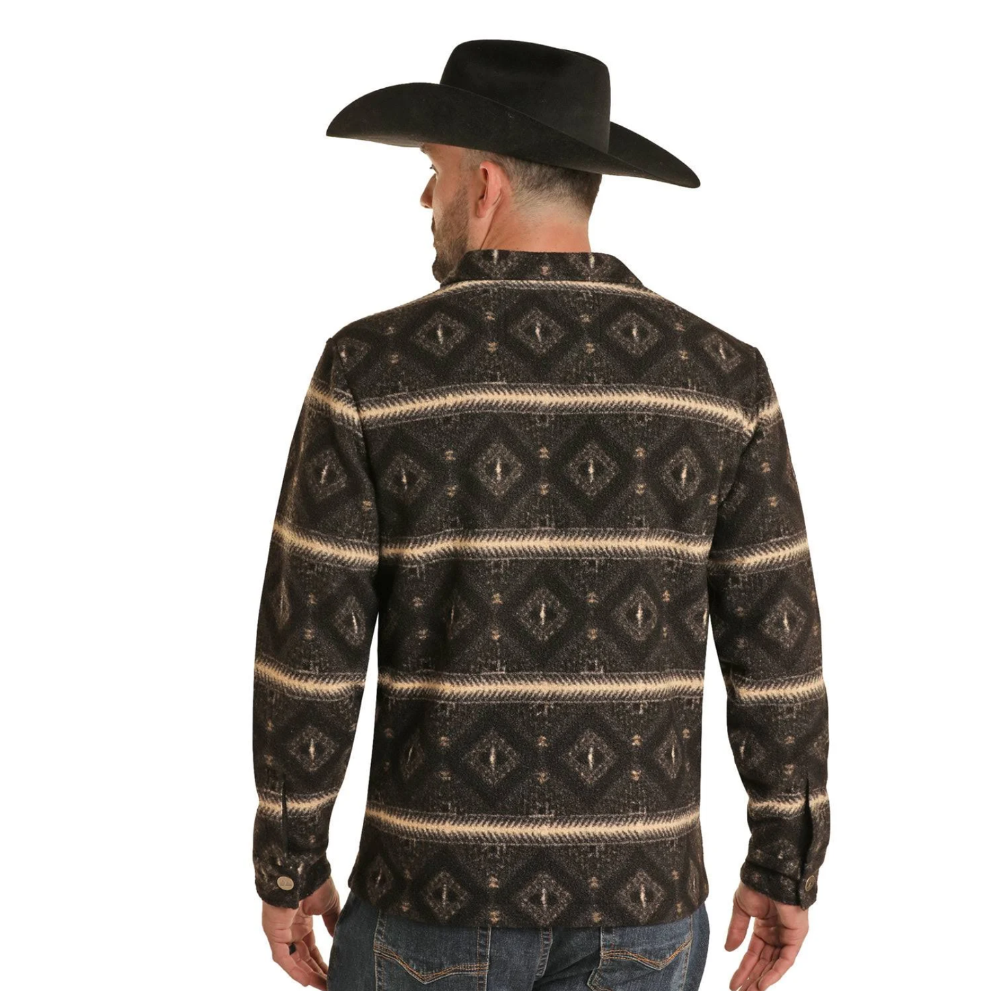 Powder River Outfitters Men's Aztec Print Berber Charcoal Jacket DM92C01491