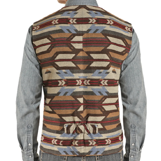 Powder River Outfitters Men's Arrow Serape Wool Brown Vest DM98C01464