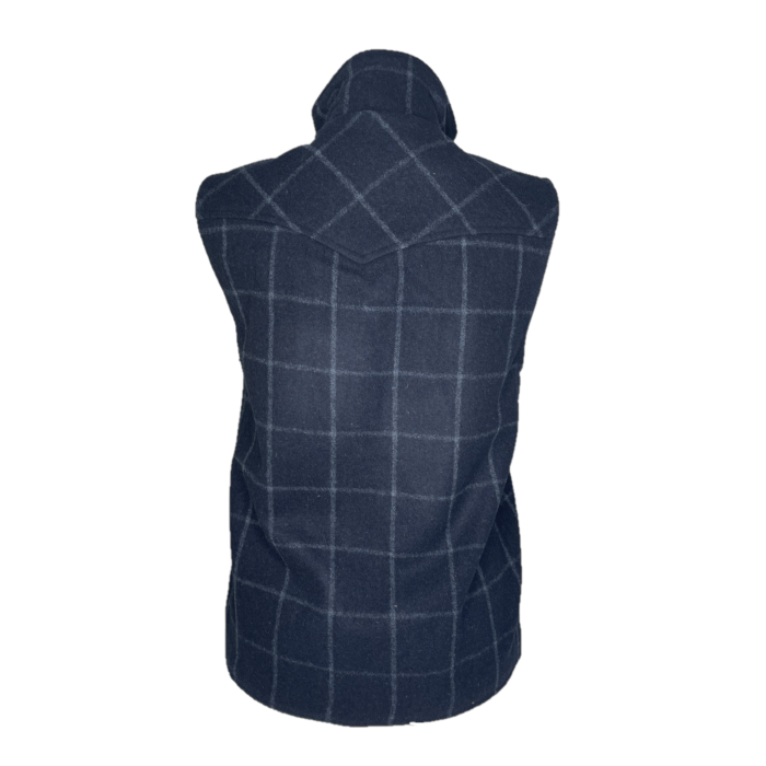 Panhandle Men's Plaid Wool Indigo Blue Vest DM98C01465