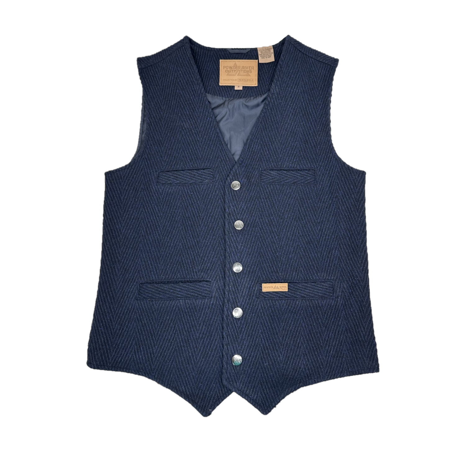 Powder River Outfitters Men's Chevron Nevada Wool Indigo Vest DM98C01467