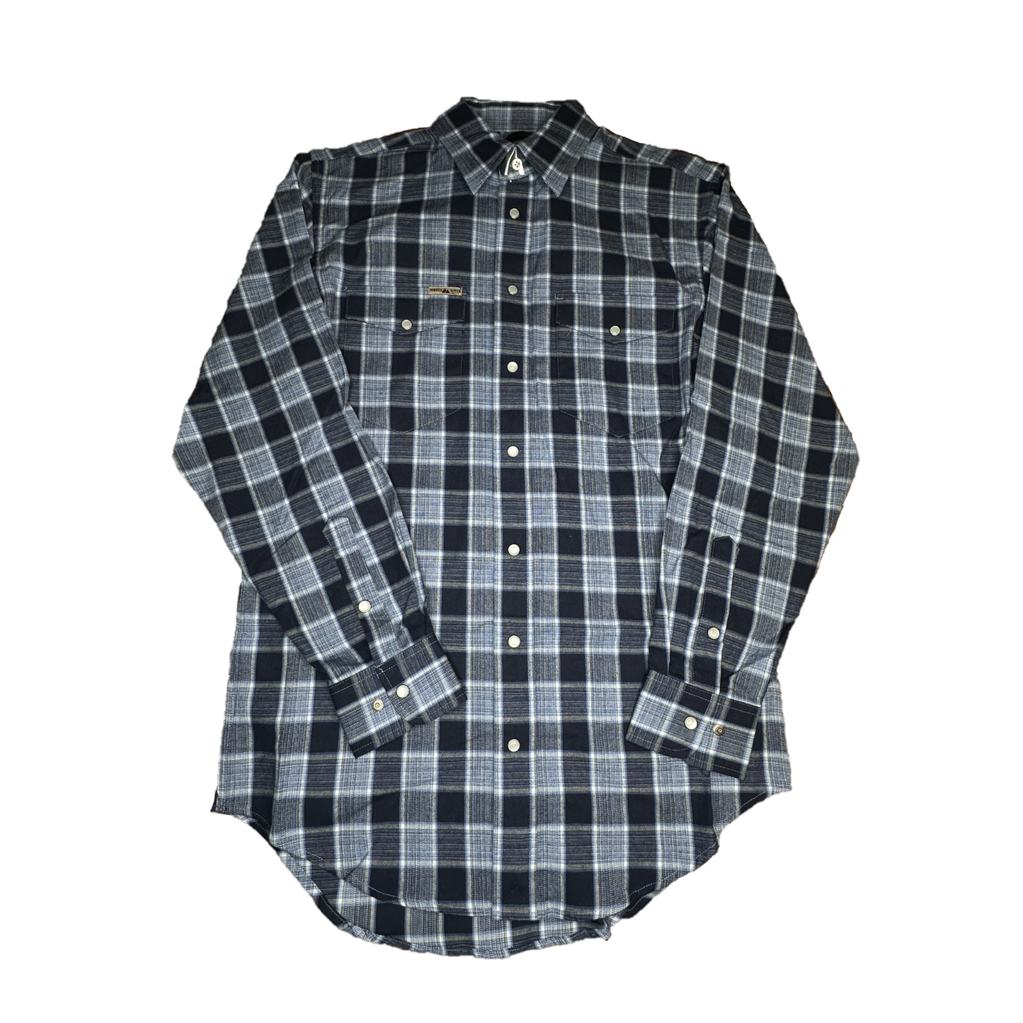 Powder River Outfitters Men's Brushed Plaid Blue Button Down Shirt DMN2S01697