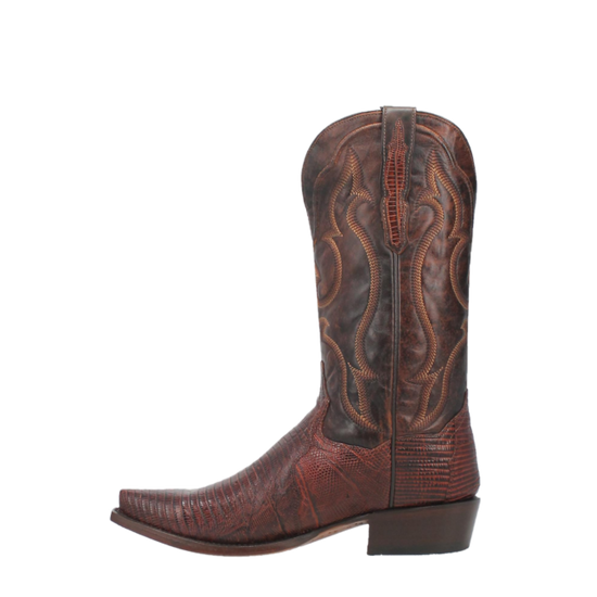 Dan Post Men's Hearst Cognac Lizard Snip Toe Western Boots DP3078