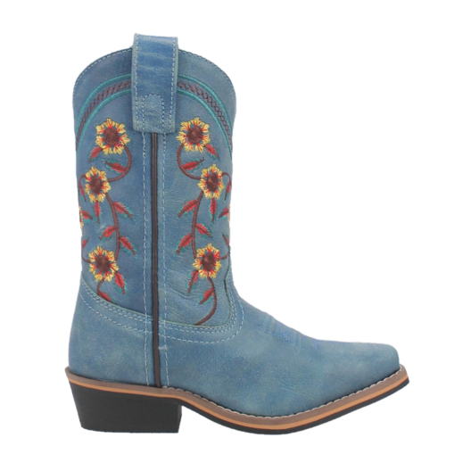 Dan Post Youth Girl's Gloriosa Sunflower Square Toe Blue Boots DPC3906