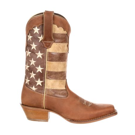 Durango® Ladies Union Flag Distressed Brown Western Boots DRD0131
