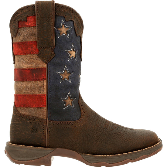 Load image into Gallery viewer, Durango® Ladies Rebel Vintage Flag Brown Western Boots DRD0409
