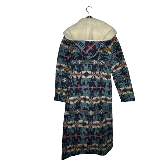 Powder River Outfitters Ladies Aztec Long Wool Indigo Coat DW92C01497