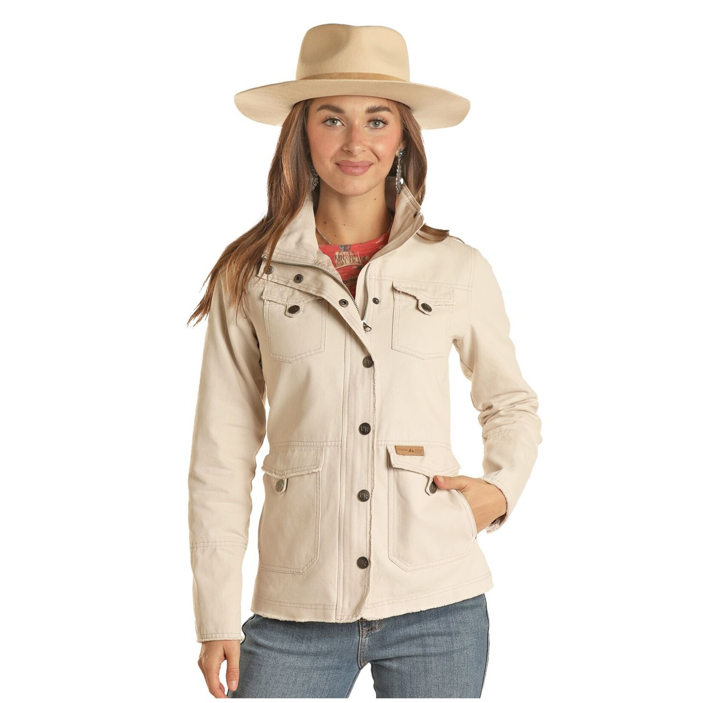 Powder River Outfitters Ladies Cotton Canvas Natural Jacket DW92C01849