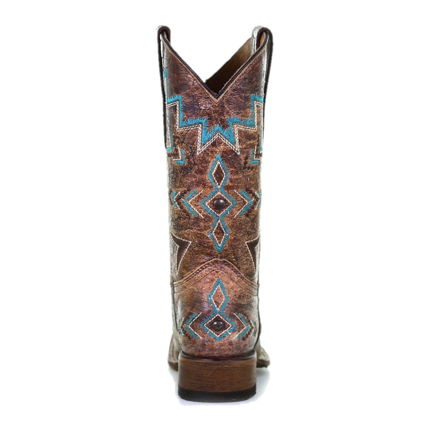 Corral Boots® Girl's Vintage Aztec Bronze & Turquoise Western Boots E1052