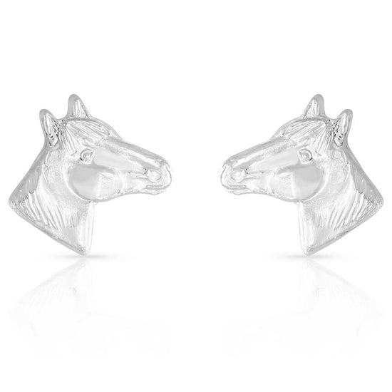 Montana Silversmiths Ladies Small Horse Head Earrings ER41